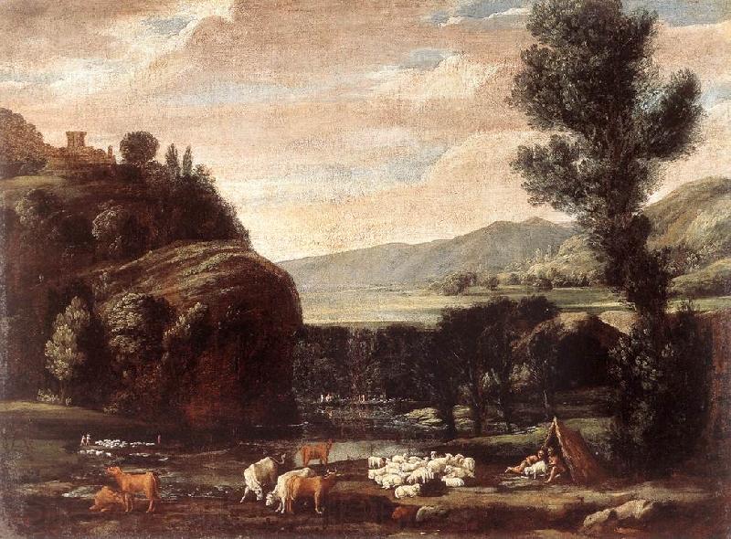 BONZI, Pietro Paolo Landscape with Shepherds and Sheep  gftry Spain oil painting art